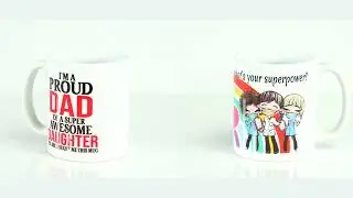 11oz Photo Mug Front & Back Print Plus Full Wrap Print