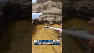 This Homemade Spear Gun Hidden On A Cliff #explore #camping #fishing #nature Credit:@FieldDays
