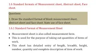 17: Standard Format of Measurement Sheet