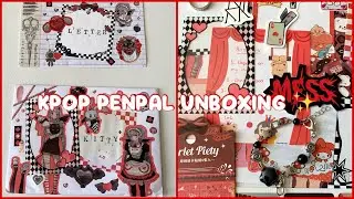Kpop penpal unboxing | red and black theme ✨