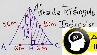 Área de un triángulo isósceles conociendo sus lados