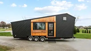 Tour This Modern 28ft Luxury Tiny House with First Floor Bedroom & Soaking Tub