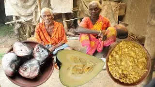 Fish head Recipe With pumpkin 🎃 || grandma cooking video #tribecooking #villagecooking #cooking 