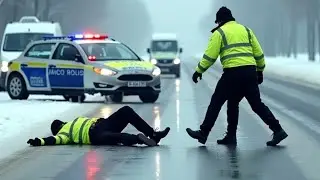 Icy Road police 😱 Madness Caught on Camera 📸