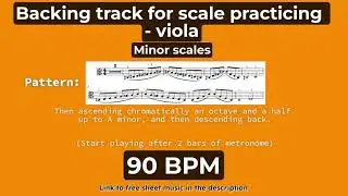 Viola - minor scales practice playback - 90 BPM