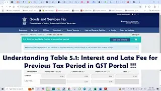 Understanding Table 5.1: Interest and Late Fee for Previous Tax Period in GST Portal !!!