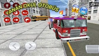 YANAN OKUL OTOB&Uuml;S&Uuml;N&Uuml; S&Ouml;ND&Uuml;RD&Uuml;M! 🚒🔥 #t&uuml;rkitfaiyeoynu #itfaiye #arabaoynu #sonvitesgame #okulotob&uuml;s&uuml; 