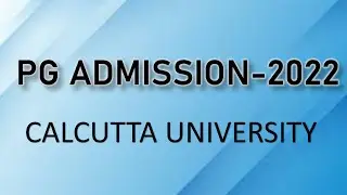 DETAILS OF PG ADMISSION-2022 I CALCUTTA UNIVERSITY