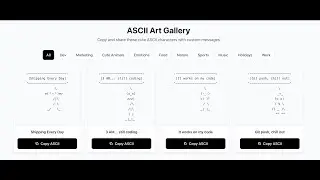 ASCII Art Catalogue Demo &ndash; Browse, Copy & Create Instantly