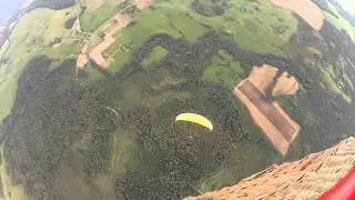 first time in Lithuania paraglider and base jumps from hot air balloon