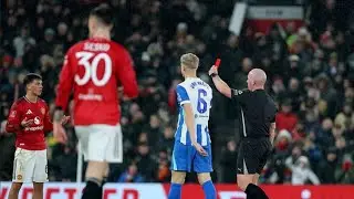Shea Lacey SENT OFF with RED CARD on Old Trafford DEBUT vs Brighton