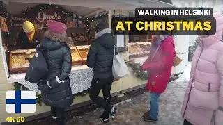 City Walk In Helsinki: Christmas Market, shopping and lights (December 2022)