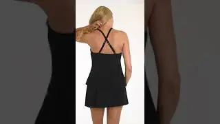 Maxine Women's Cloud Stripe High Neck Tankini Top | SwimOutlet.com