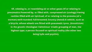 what is the meaning of pneumatic