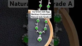 Icy Green Jade Egg Necklace#earrings #ring #pendant #gems #sapphire #jade #jadeite #china #chinanews