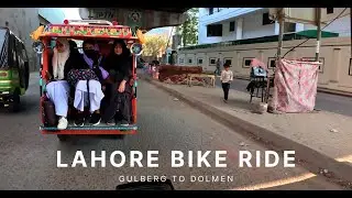 Gulberg to Dolmen Mall Lahore Bike Ride | 4K HDR 60FPS | Local Life at Railway Crossing Phattak