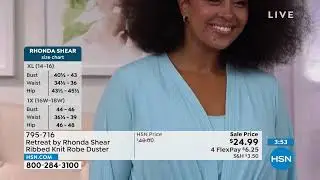 Retreat by Rhonda Shear Ribbed Knit Robe Duster