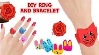 HUGGY WUGGY Ring || Diy Paper  Bracelet || Rose Ring || Bunny Ring || Cute Ring Making Idea