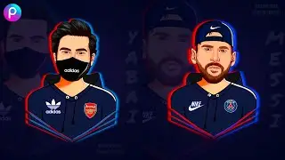 Como fazer AVATAR gamer usando SUA FOTO | Criar imagem Logo Mascate eSports Gaming Cartoon PicsArt