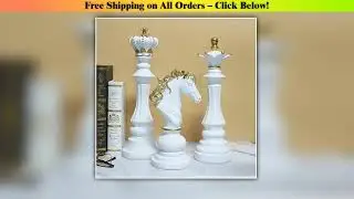 New Nordic chess ornaments chess set king war horse queen soft furnishing art resin crafts