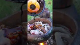 Making Delicious frog soup