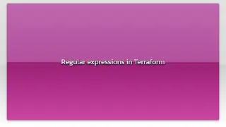 Regular expressions in Terraform