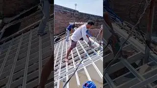 Light steel roof installation process #construction #building #satisfying #roofing
