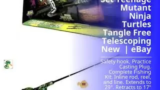 Fishing Pole Set Teenage Mutant Ninja Turtles Tangle Free Telescoping New  | eBay
