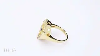 Sapphire CZ Unique Geometric Design Cluster Silver Ring
