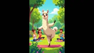 llama leading a yoga class #shorts #subscribe