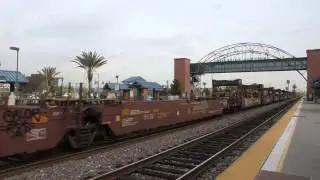 BNSF Empty Intermodal well car train.