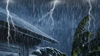 Dark Rainy Night with Thunder and Lightning | Stress Relief & Sleep
