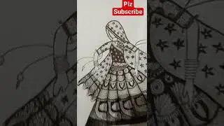 👗Traditional dancing girl in Rajasthani dress #mandala art #1ksubscribers #shorts video