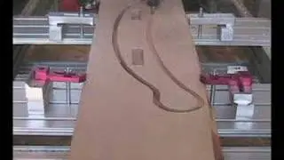 K2 CNC router cutting wood - Mach 3 - Bosch router