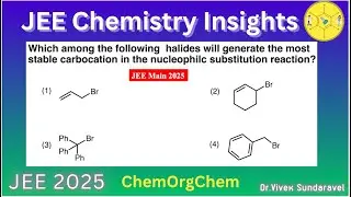 Stability of Carbocation| Nucleophilic Substitution Reaction| JEE Main 2025 Problem solved