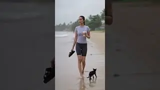 Rain on the Beach 🌧️🏖️ #shorts #rainonthebeach #beachvibes #aivideo #rainybeach #oceanmood