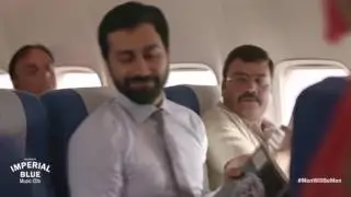 Woman request for seat in Plane : Men Will Be Men ( Imperial Blue Ad )
