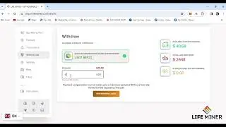 Instructions for withdrawing money from life miner account