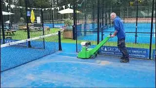 refurbishing artificial tennis turf with Green Venus Padel machine resurfacer