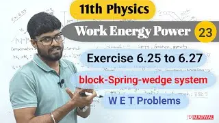 Exercise 6.25 to 6.27 | block spring wedge system | Problem related to Work Energy Theorem |