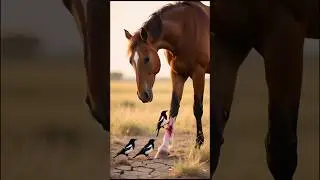 This Horse Let Birds Do The Healing.. Shocking Nature Moment #shorts