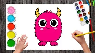 How to Draw a Cute Monster Easy for Kids | Monster Drawing 
