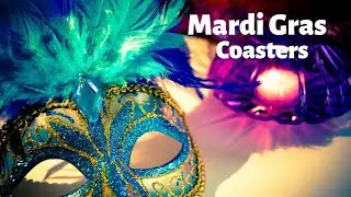 MARDI GRAS COLORED COASTER / EXPERIMENTING WITH MY PRIMAL FLOW RESIN ART KIT
