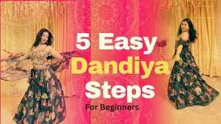 Garba dance steps for girls with Dandiya| Learn Dandiya in 5 Minutes💃| Beginners Must Try