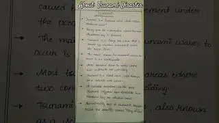 Short important points about TSUNAMI DISASTER......