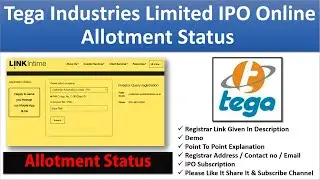Tega Industries Limited IPO Allotment Status | DEMO DIRECT LINK HOW TO CHECK STEP BY STEP