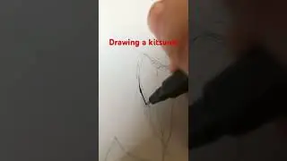 Drawing a kitsune#art#artwork#kirsune