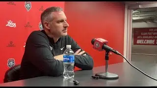 UNM Lobo men's basketball coach Eric Olen with media on Thursday, Jan. 29, 2026.