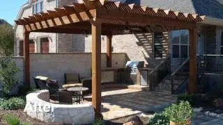 Austin Outdoor Living - Before & After - 8 - Pergola & Stone Fence