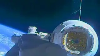 Space-X Dragon CRS-12 ISS Berthing And Installation Footage